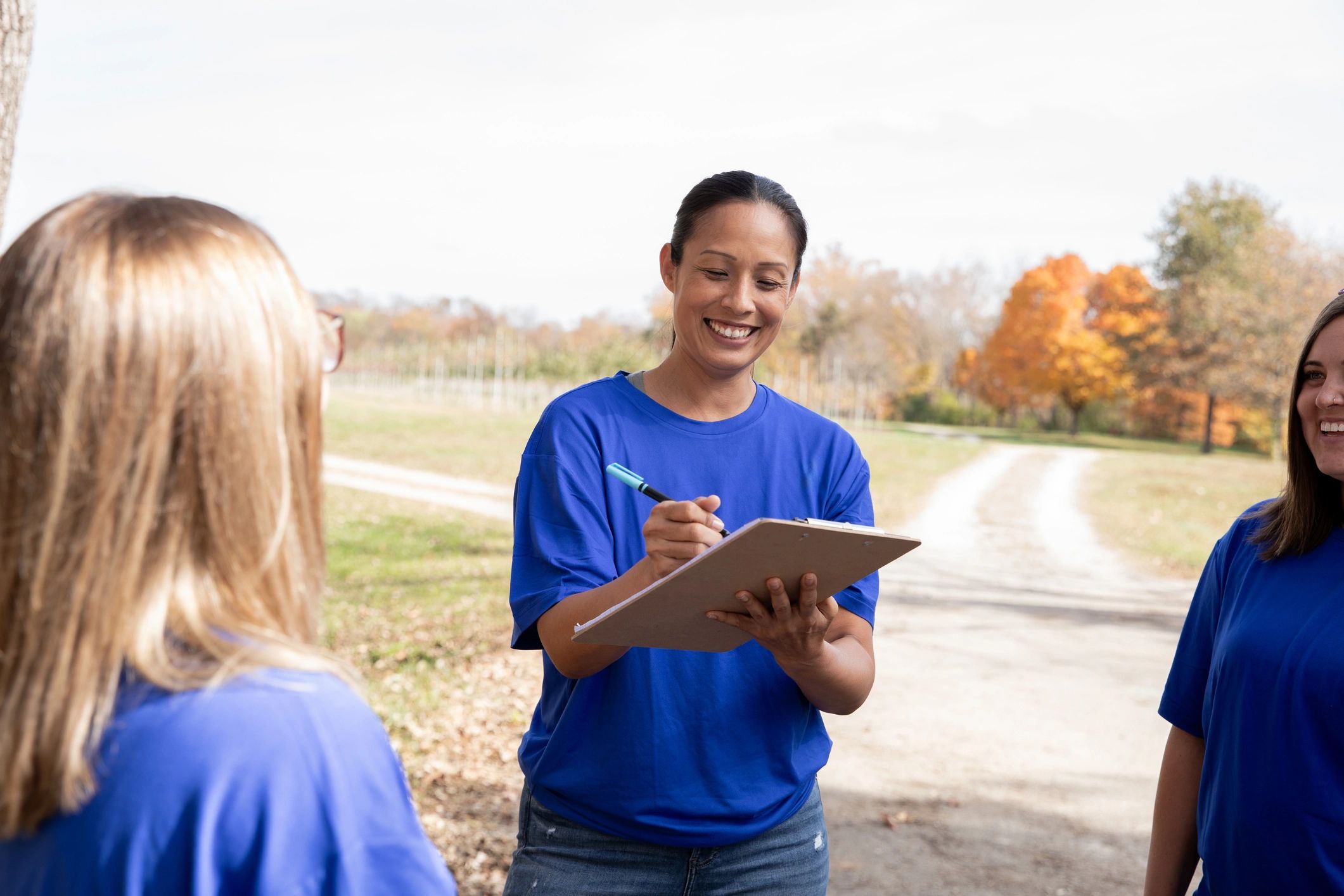 Volunteer team at a sign-up table