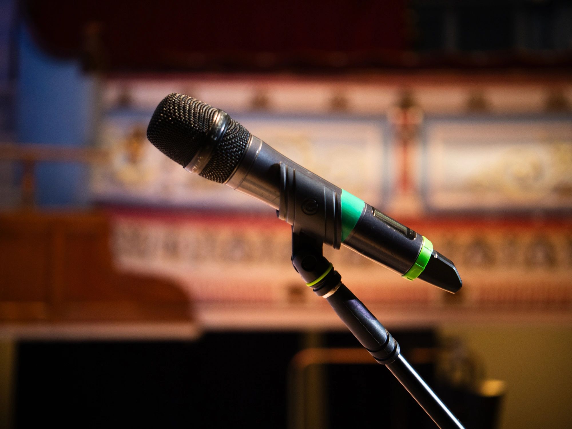 Microphone at a podium representing civic engagement